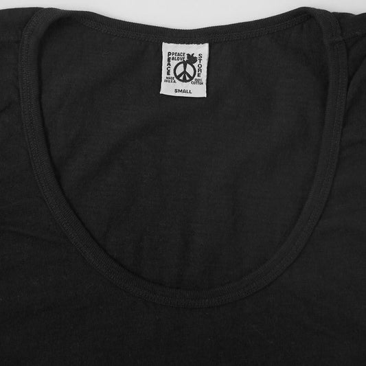 "Peace Store" Cotton Tank Top - Sharp / Black