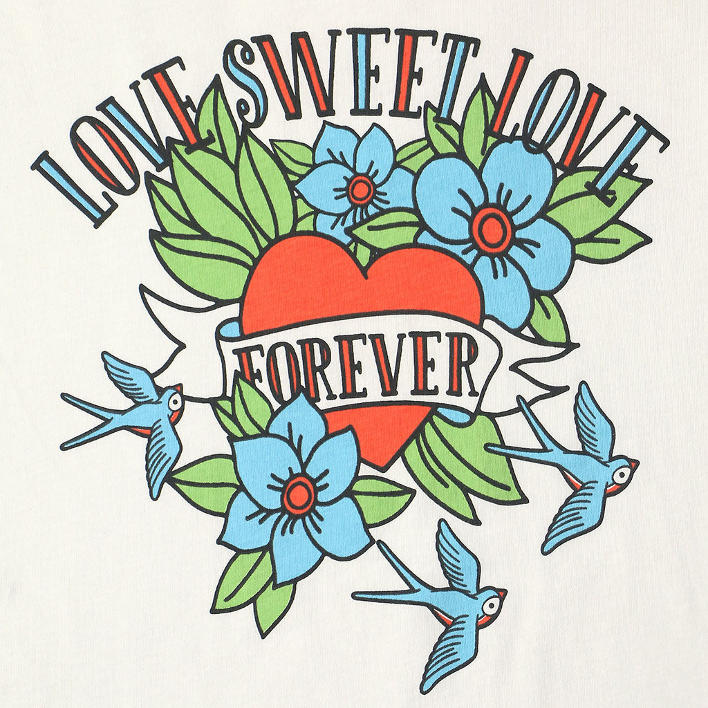 LOVE SWEET LOVE "LOVE YOU FOREVER" SHORT SLEEVE Crew Neck - #1052 White NATURAL / Blue