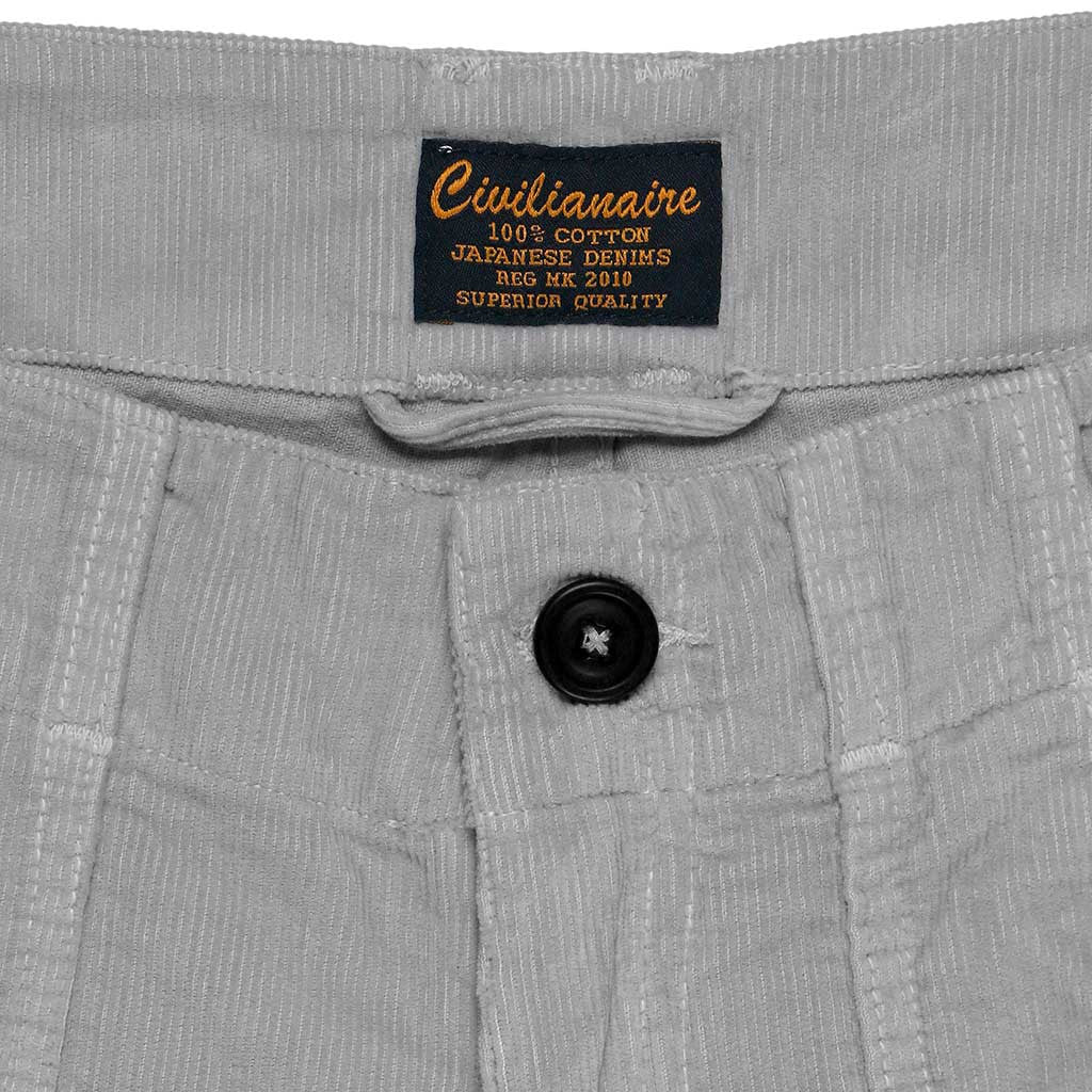 Lightweight Cotton Corduroy 3-Pocket Mili Short - Grey 9051