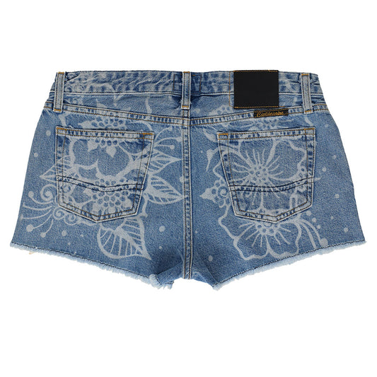 5 Pocket Cut-Off Boyfriend 10.5 oz Shorts - MED STONE - LASER FLORAL PRINT
