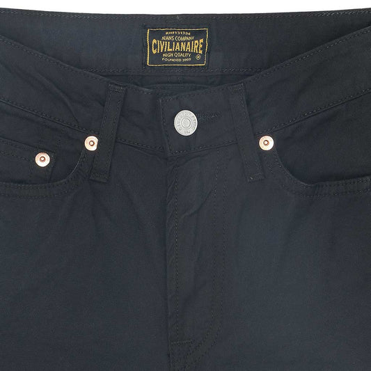 5-Pocket High Rise Wide Twill Pants - Jet Black
