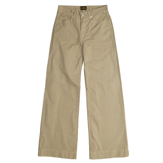 5-Pocket High Rise Wide Twill Pants - Fawn