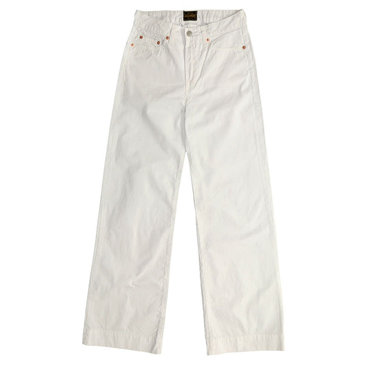 5-Pocket High Rise Wide Twill Pants - White