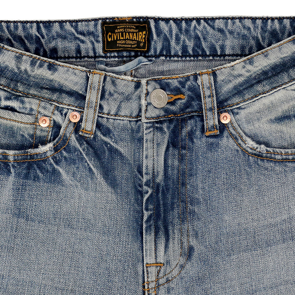 12.4 oz Denim High Rise Wide Leg Jean - Monterey Wash