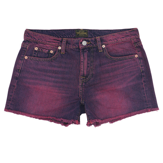 12.4 oz Denim Shorty Shorts - Pink on Denim
