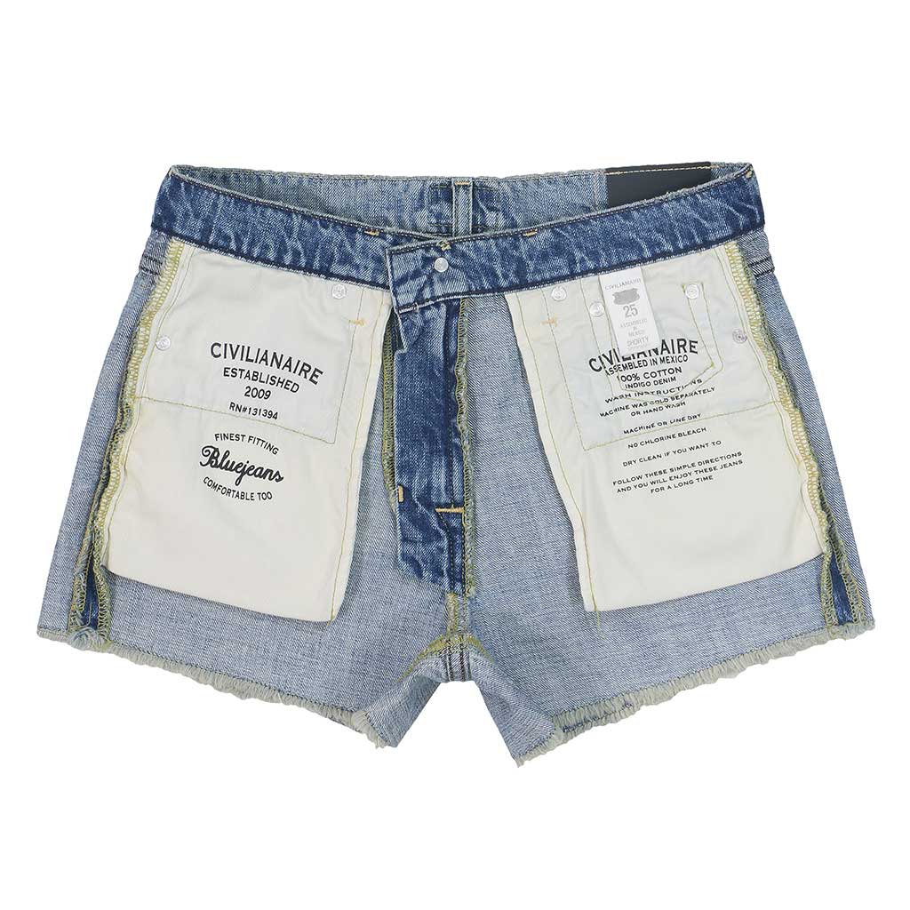 12.4 oz Denim Shorty Shorts - Light Vintage Wash IN10