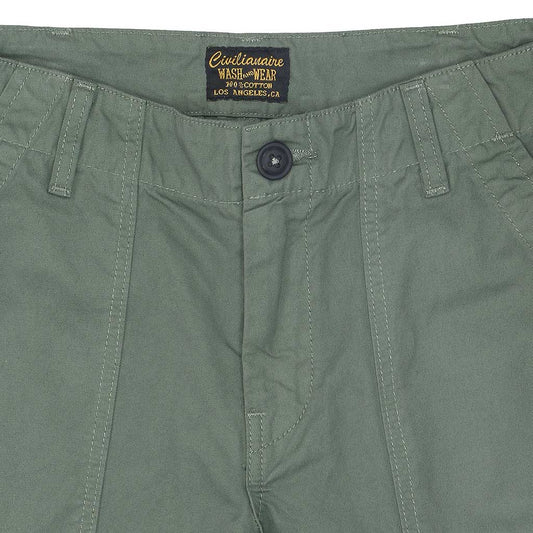 Military Cotton Twill Crop Pant - Old Olive