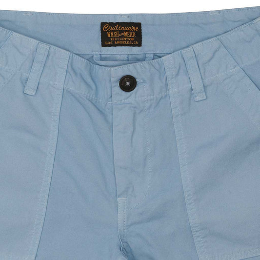 Military Cotton Twill Crop Pant - Baby Blue