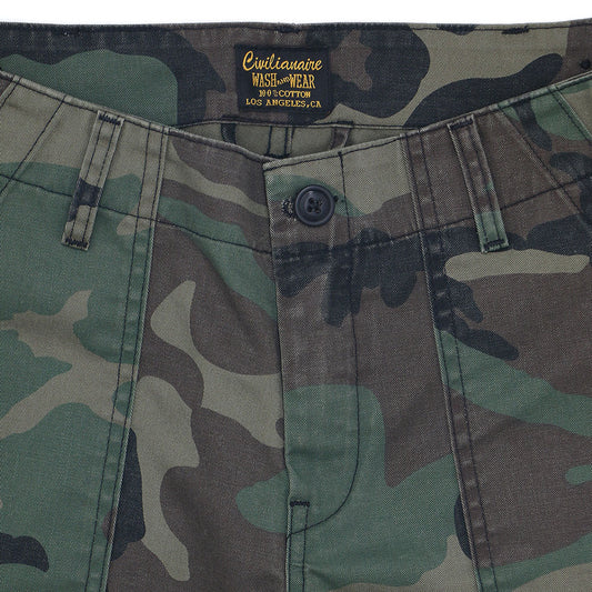 Military Camo Crop Pant - Light Stone Wash