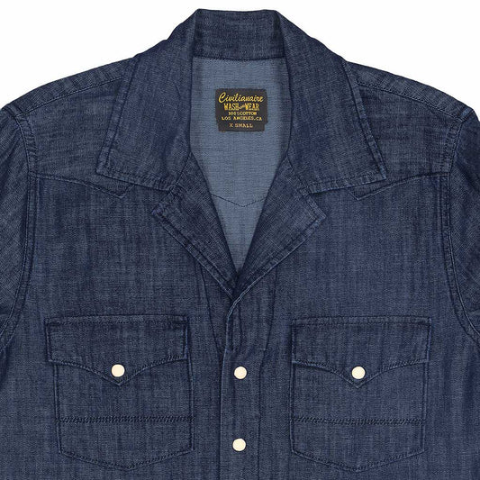 6.5oz. Lightweight Indigo Denim Western Jumpsuit - Dark. Stone Wash