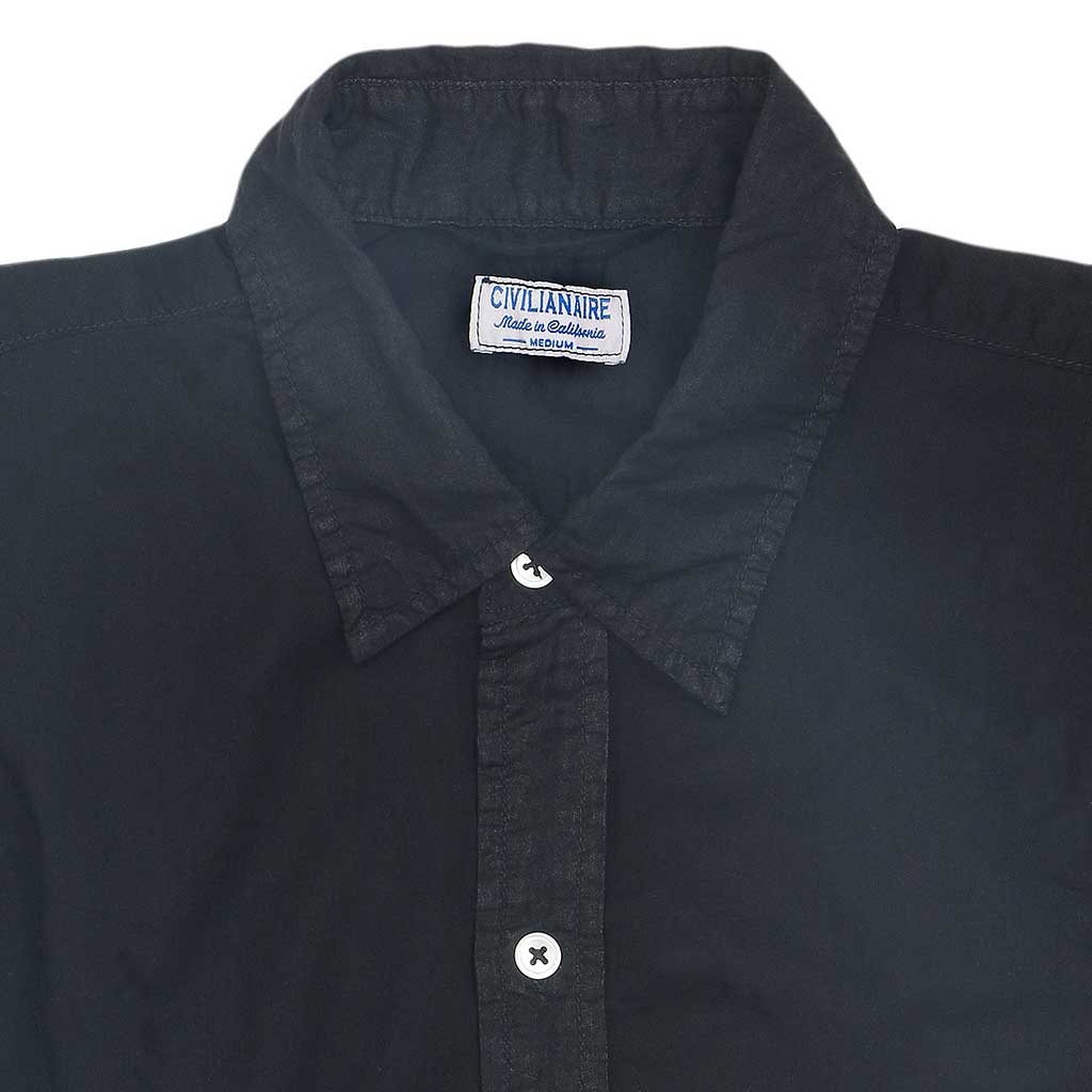 Long Sleeve 1 Pocket Boyfriend Voile Shirt - Jet Black