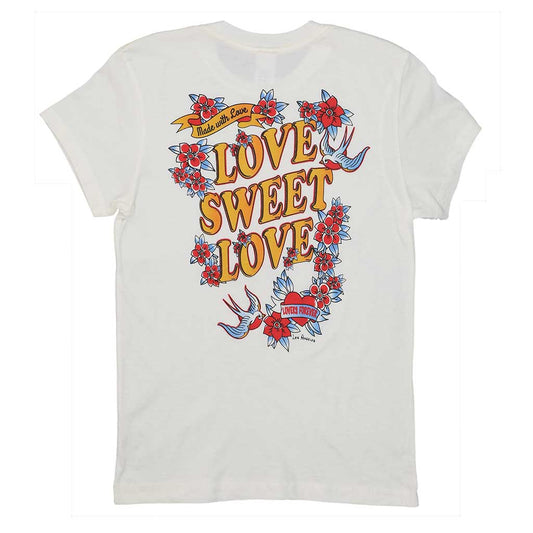 LOVE SWEET LOVE " LOVERS FOR EVER" SHORT SLEEVE CREW NECK - #1052 WHITE NATURAL