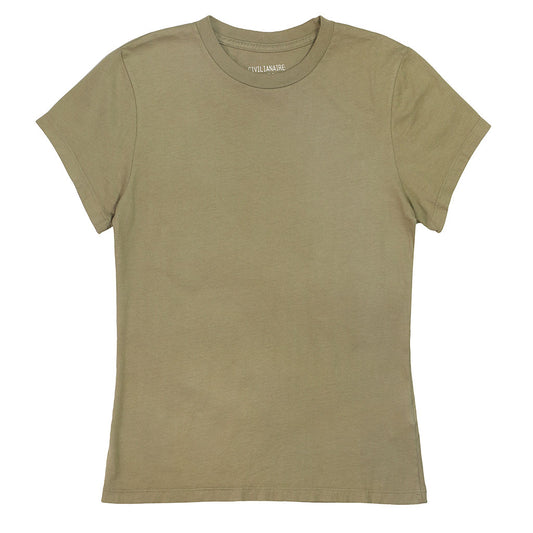 Women's Crew Neck Short Sleeve Tee - New Khaki