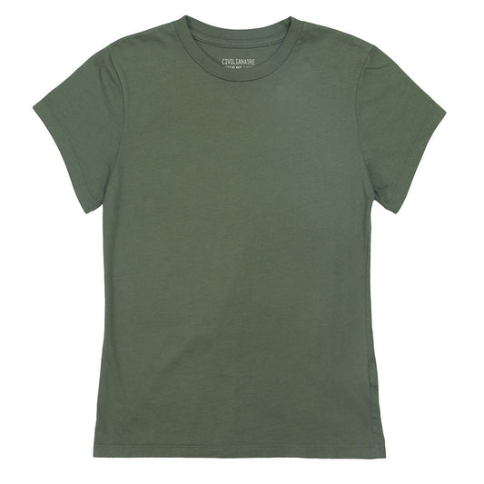 Women's Crew Neck Short Sleeve Tee - Old Olive