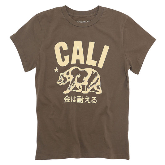 Don't Mess With Cali Women's Crew Neck Short Sleeve Tee - Grain