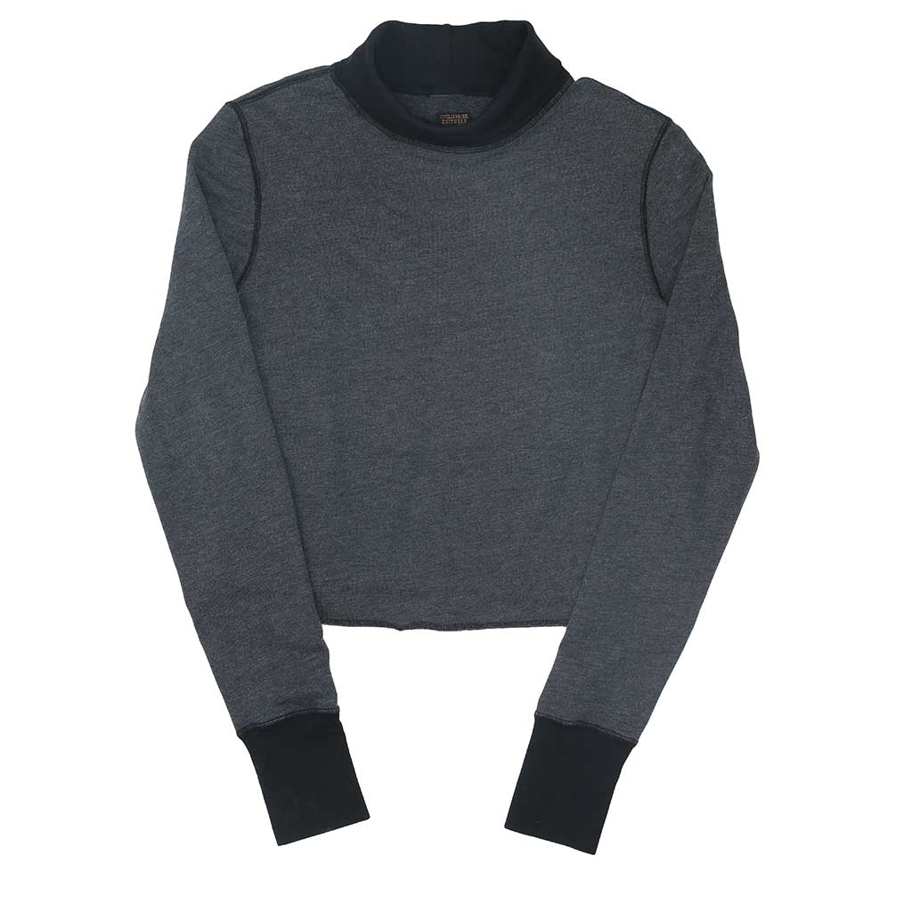 Long Sleeve Turtleneck French Terry Sweatshirt - Sharp Black