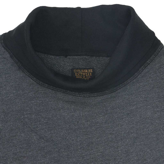 Long Sleeve Turtleneck French Terry Sweatshirt - Sharp Black
