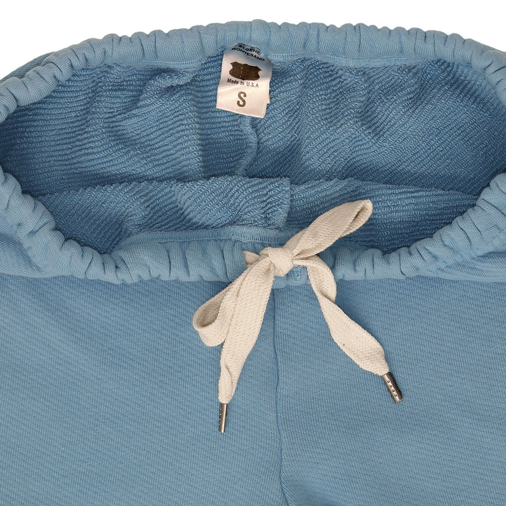 Drawstring Elastic Waist Fleece Womens Sweatpants - Simple Blue #4313