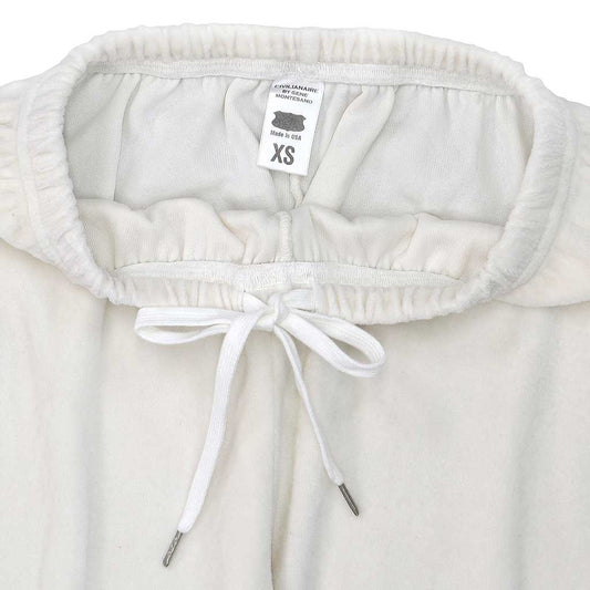 "SIENA" 26" Inseam Velour Sweatpants - White