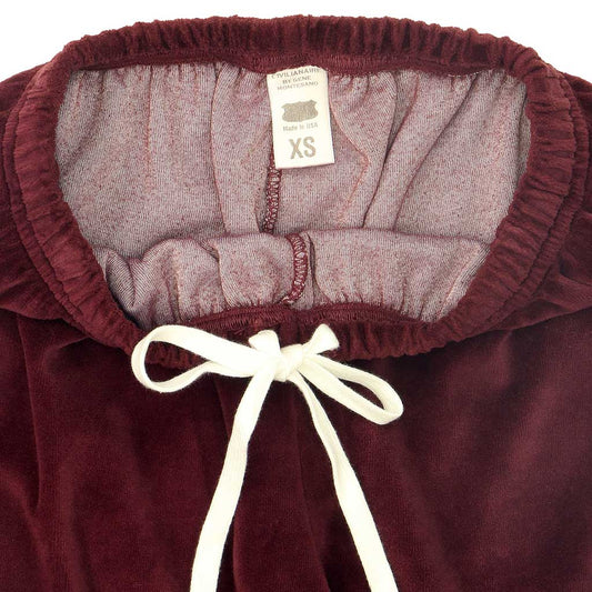 "SIENA" 26" Inseam Velour Sweatpants - Burgundy