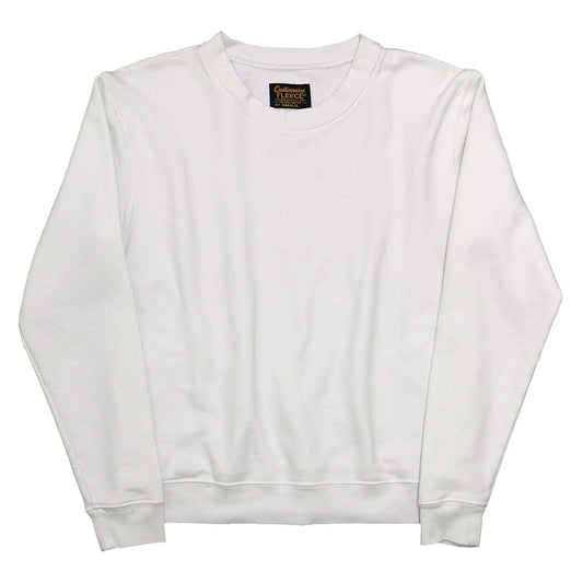 Long Sleeve 17.5 oz Fleece Women's Crewneck Sweatshirt - White