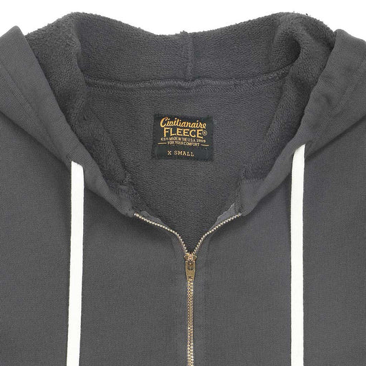 Long Sleeve 8" Half Zip-Front Cropped Fleece Hoodie - Forged Iron