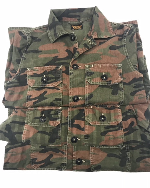 2 Pockets Cotton Erika Jacket - Camouflage ARMY OLIVE