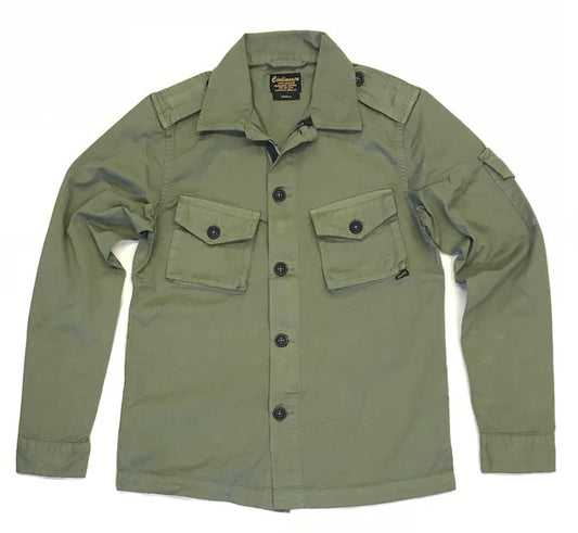 3 Pocket Herringbone Cotton Officer Jacket - Army Olive#3008